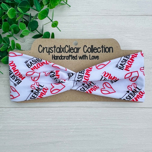 Baseball Mama Soft Stretch Twist Knot Headband | CrystalxClear Collection