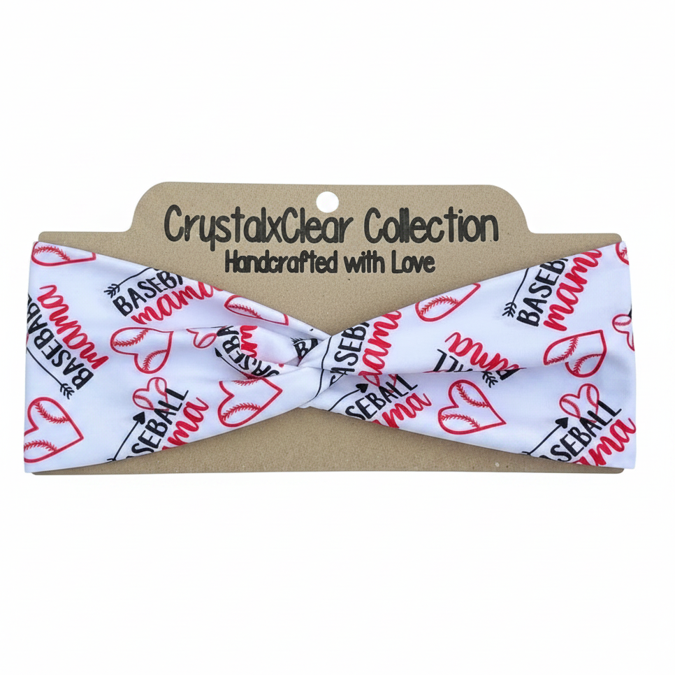 Baseball Mama Soft Stretch Twist Knot Headband | CrystalxClear Collection